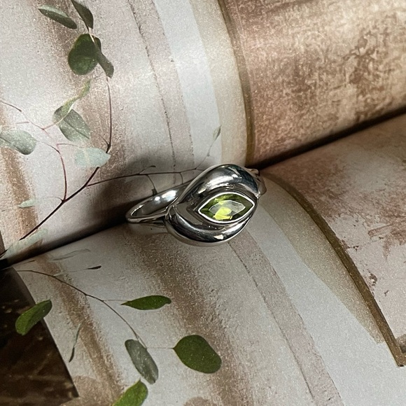 “VIBES” 925 Sterling Silver Peridot Ring!! US: 6,7,8,9,10💚☘ - Picture 5 of 11